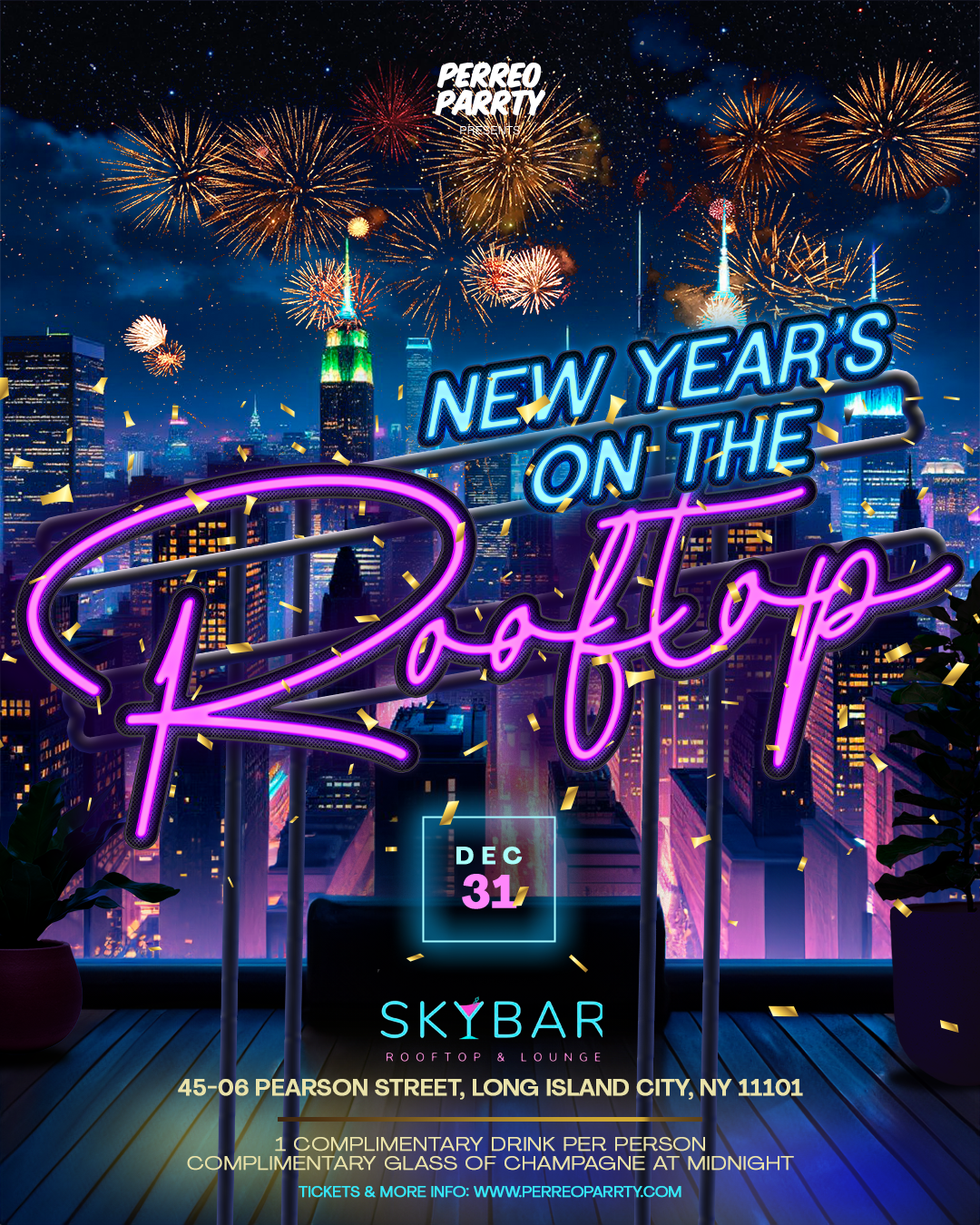 New Year's Eve 2025 on the Rooftop Manhattan Skyline Views Tickets