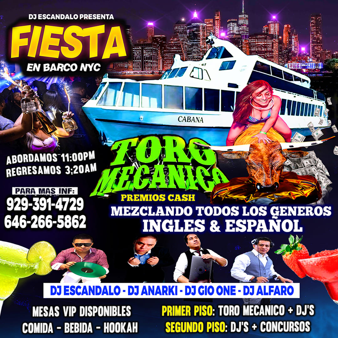 Buy tickets for RUMBA LATINA EN BARCO  + TORO MECANICO + DJS + PREMIOS CASH RUMBA LATINA EN BARCO  + TORO MECANICO + DJS + PREMIOS CASH