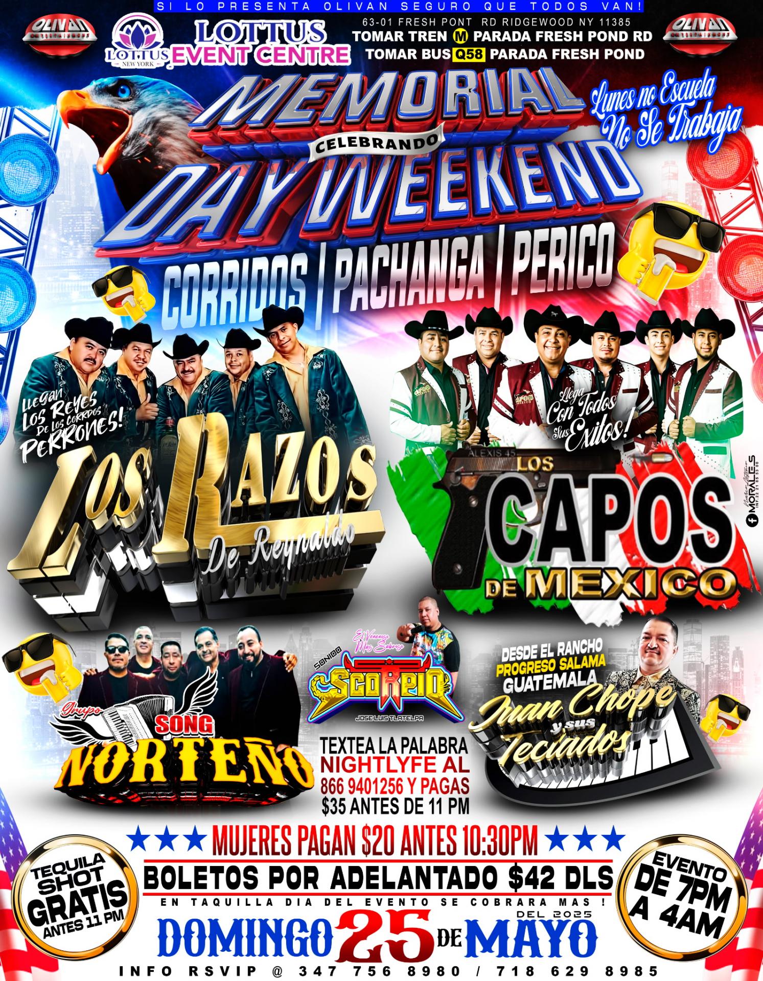 Buy tickets for Los Razos De Reynaldo, Los Capos De Mexico, Song Norteno, Juanchope Y Sus Teclados Los Razos De Reynaldo, Los Capos De Mexico, Song Norteno, Juanchope Y Sus Teclados