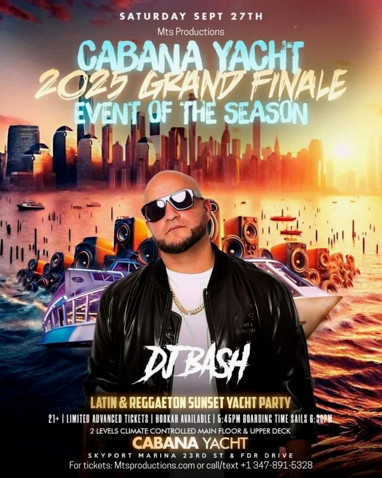 Latin & Reggaeton Sunset Yacht Party NYC – Cabana Yacht Grand Finale