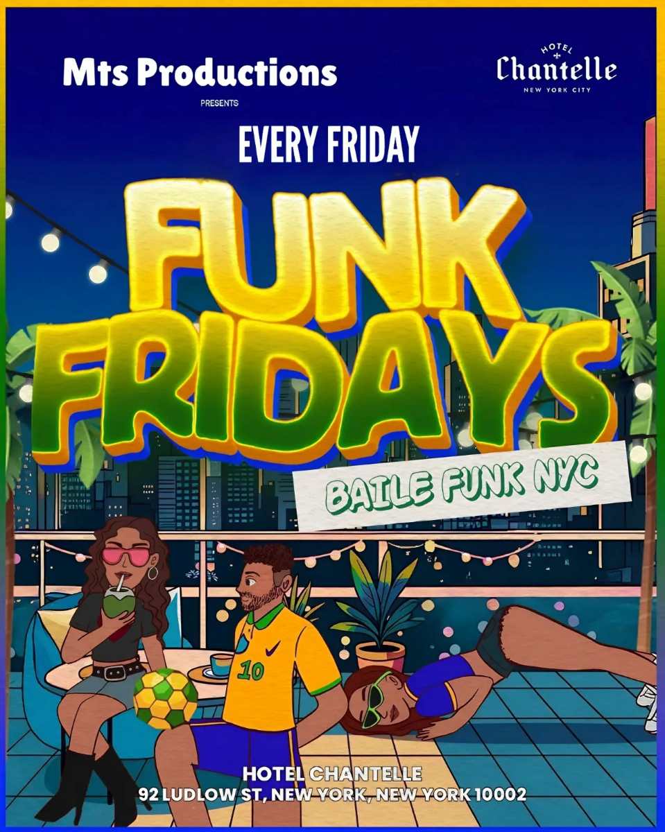 Buy tickets for Baile Funk Fridays NYC – Brazilian Rooftop Party at Hotel Chantelle – Oct 3 Baile Funk Fridays NYC – Brazilian Rooftop Party at Hotel Chantelle – Oct 3