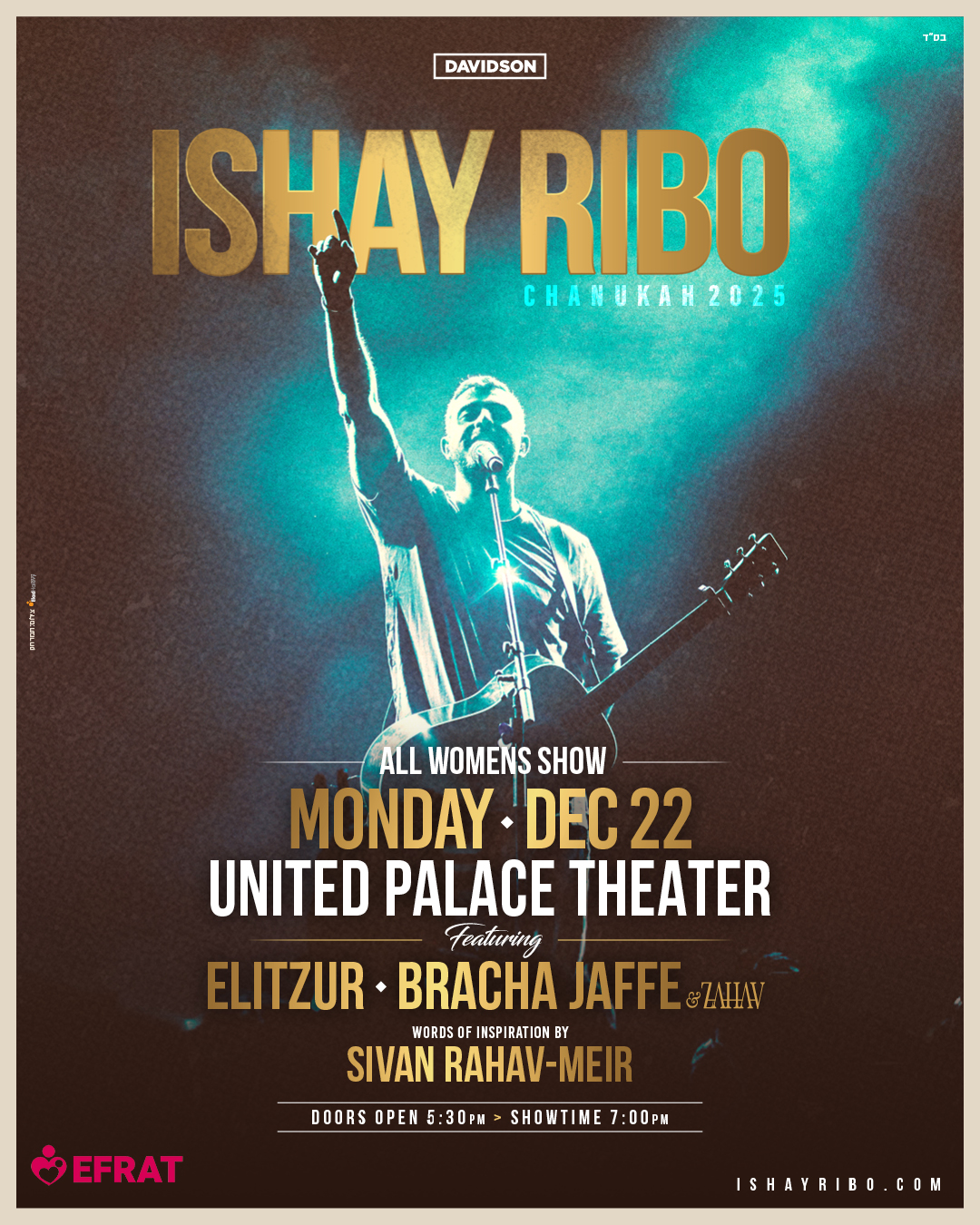 Buy tickets for ISHAY RIBO - All Women's Concert ISHAY RIBO - All Women's Concert