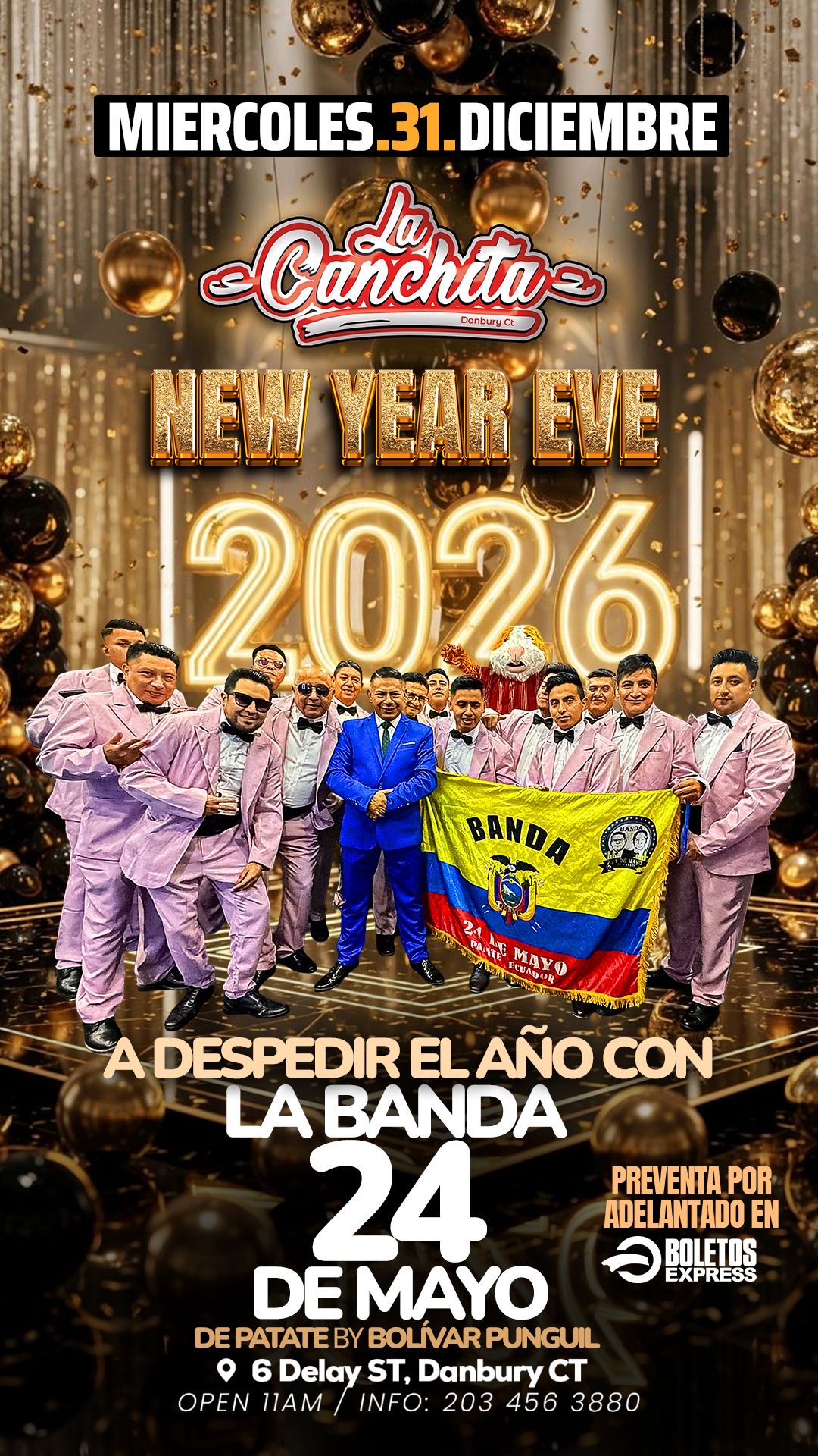 🎊 NEW YEARS EVE 2026 EN LA CANCHITA 🎉