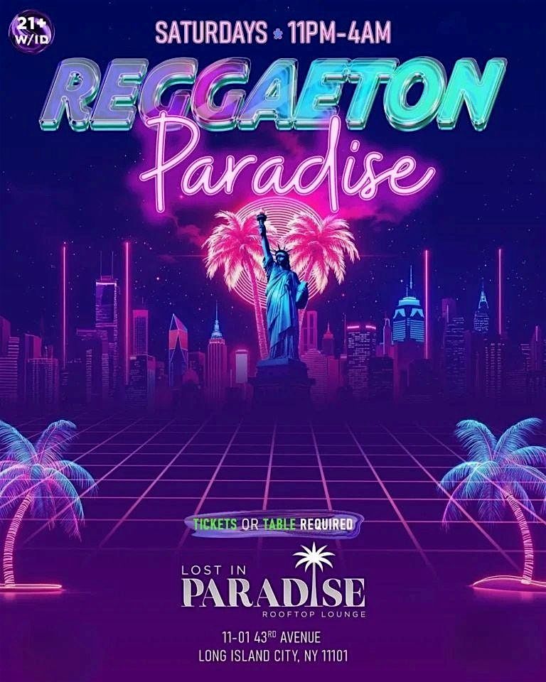 Reggaeton Paradise Rooftop Party – Lost in Paradise, Saturday, Dec 13th