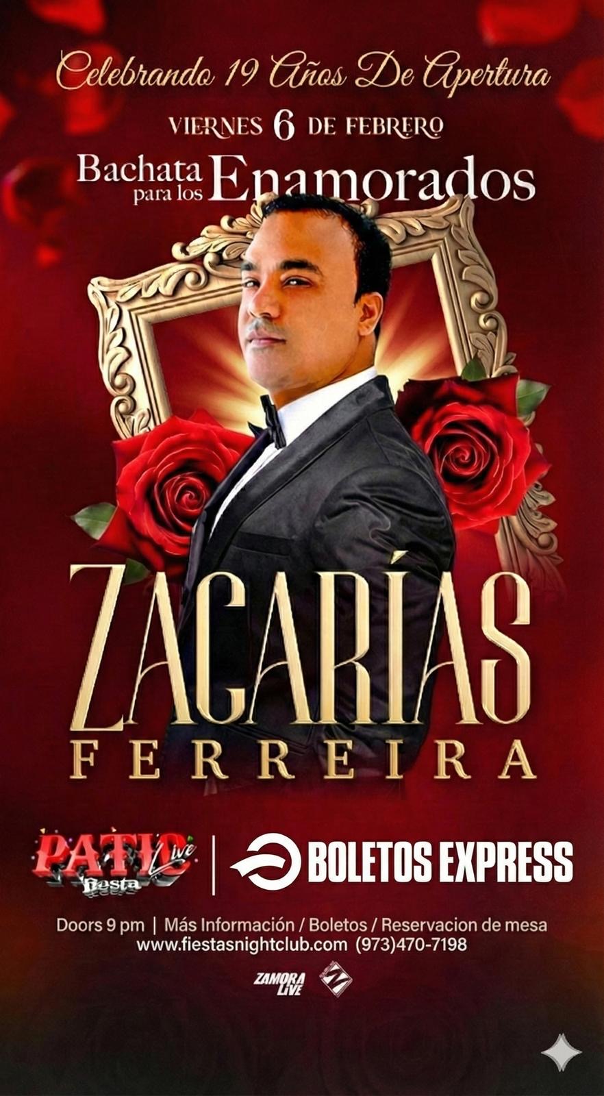 Buy tickets for ZACARIAS FERREIRA EN FIESTA PATIO ZACARIAS FERREIRA EN FIESTA PATIO
