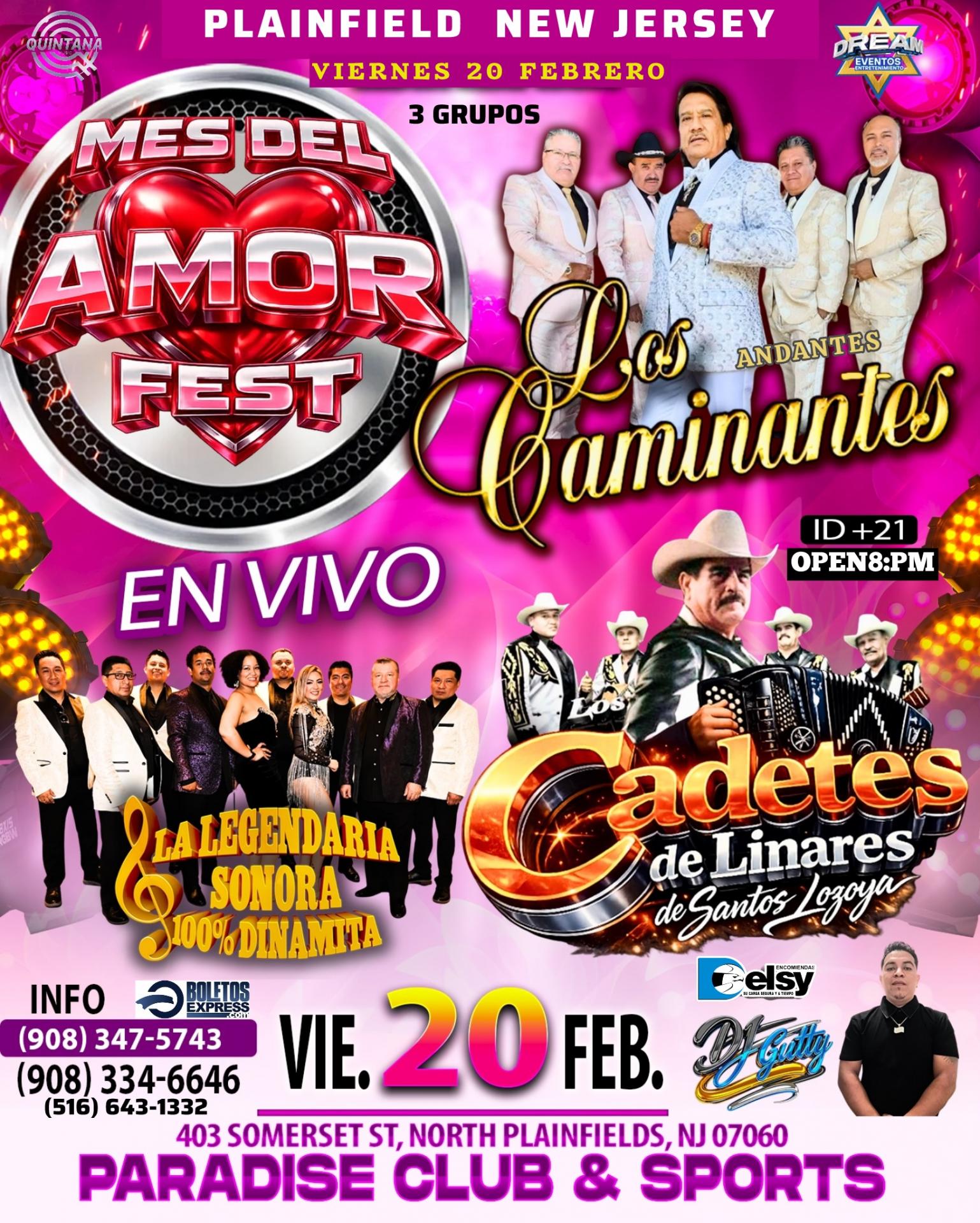Buy tickets for Los Caminantes / Cadetes de Linares / Sonora Dinamita ,Viernes 20 Febrero Plainfield, New Jersey Los Caminantes / Cadetes de Linares / Sonora Dinamita ,Viernes 20 Febrero Plainfield, New Jersey