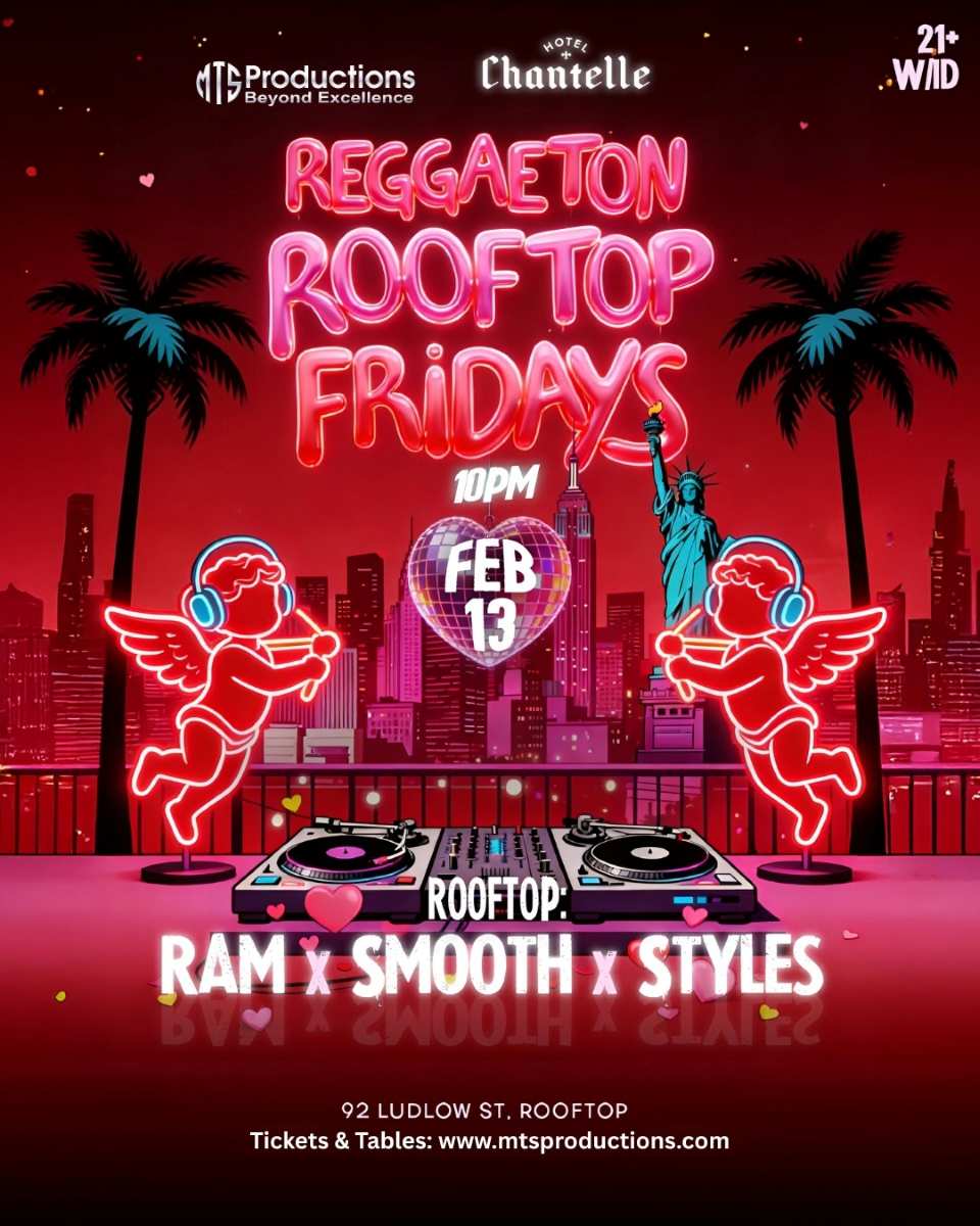 Reggaeton Rooftop Fridays at Hotel Chantelle | Friday, Feb 13th